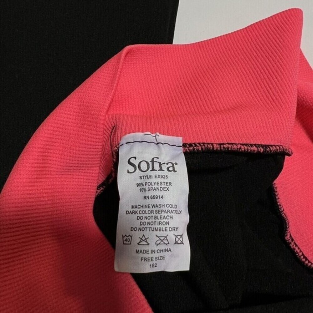 Sofra‎ Leggings - Ladies Stretch Capri Leggings One Size EX925 Hot Pink / Black - Picture 11 of 11